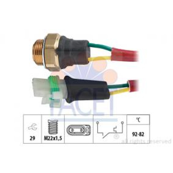 Comutator temperatura, ventilator radiator RENAULT Espace II (J63/S63) (2165 , 108 CP) FACET 75127
