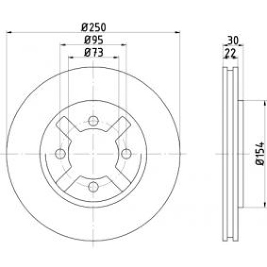 Discuri frana NISSAN Vanette Bus (C22) (1488 2389 , 64 105 CP) BENDIX 561637B