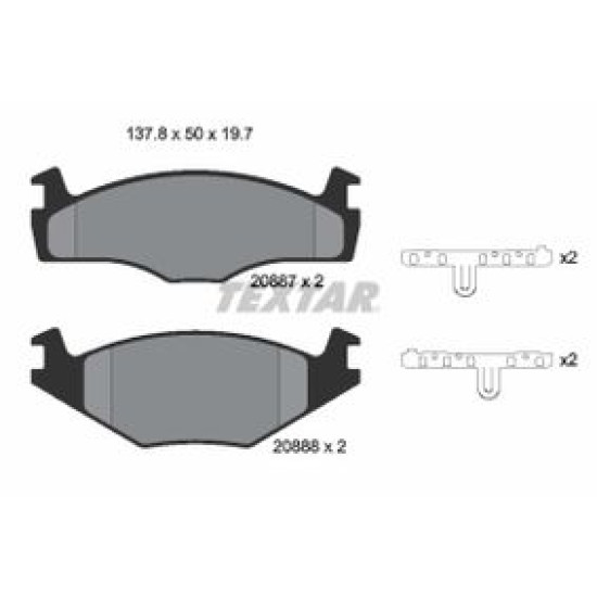 Placute frana VW Golf III Hatchback (1H1) (1272 1896 , 54 90 CP) TEXTAR 2088710