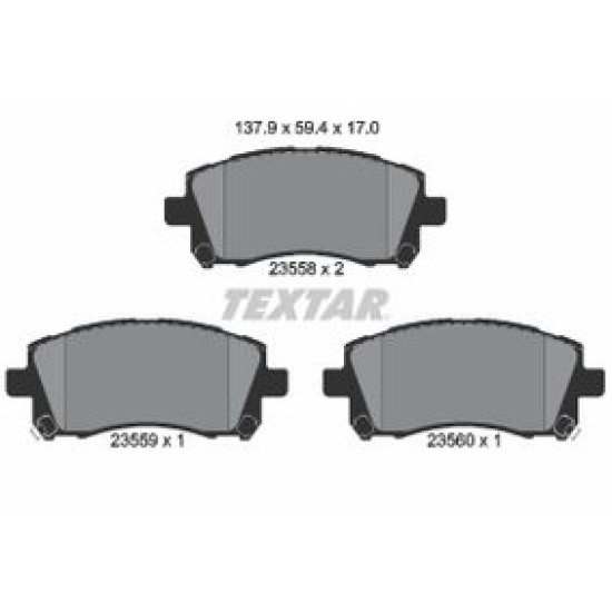 Placute frana Mitsunishi Subaru TEXTAR 2355802