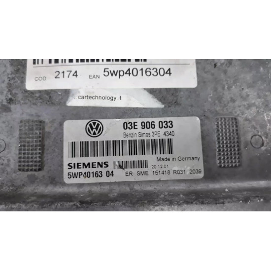 Calculator motor VOLKSWAGEN POLO 1.6 Benzina (9N_) [ 2001 - 2012 ] Siemens 5WP4016304 OEM 03E906033