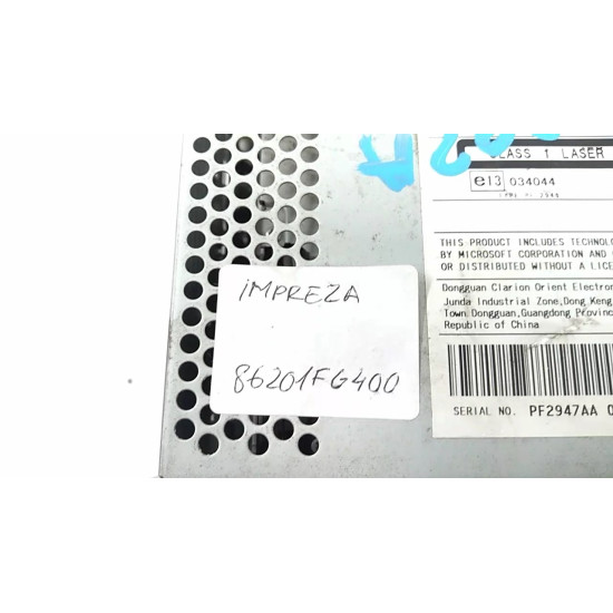 Radio CD player auto Subaru Impreza 1.5 G 5M 5P 79KW (2009) SH 86201fg400