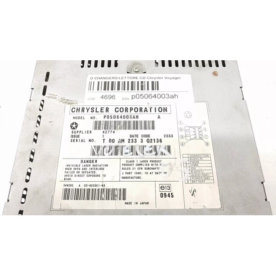 Radio CD player auto Chrysler Voyager IV 2005 SH p05064003ah