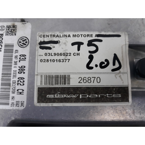 Calculator ECU Volkswagen Transporter T5 2.0 TDI SH BOSCH 03L906022CH 0281016377 