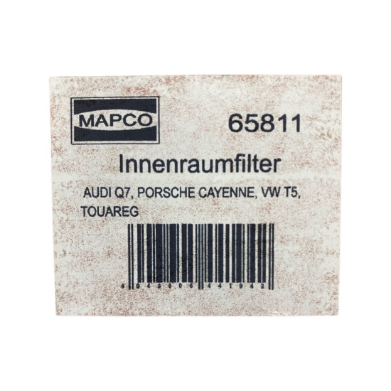 Filtru habitaclu PORSCHE CAYENNE (9PA) [ 2002 - 2010 ] Mapco 65811