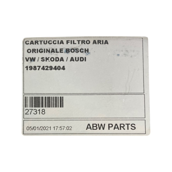 Filtru aer AUDI A3 II Sportback (8PA) [ 2004 - 2015 ] BOSCH 1987429404