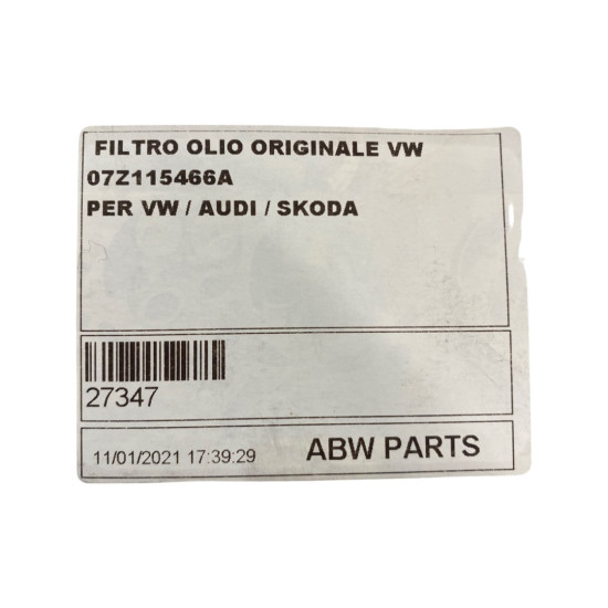 Filtru ulei VW TOUAREG (7LA, 7L6, 7L7) [ 2002 - 2013 ] OEM 07Z115562