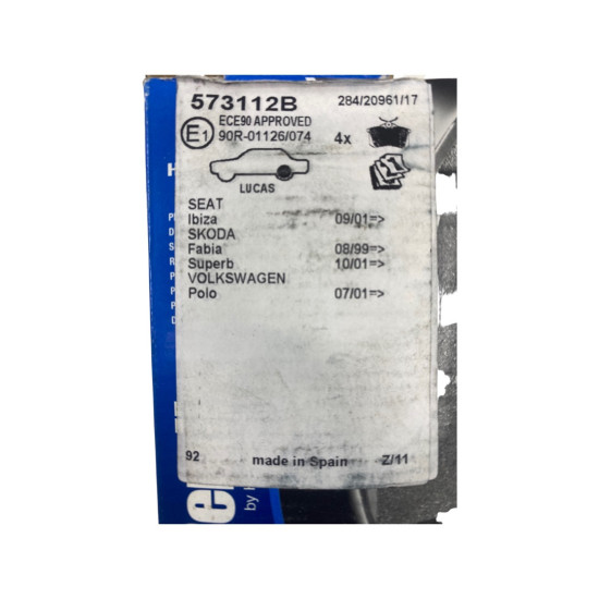Set placute frana, frana disc SEAT IBIZA IV (6L1) [ 2002 - 2009 ] BENDIX 573112B