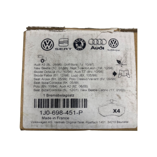 Set placute frana, frana disc VW SHARAN (7M8, 7M9, 7M6) [ 1995 - 2010 ] VAG OEM 1J0698451P
