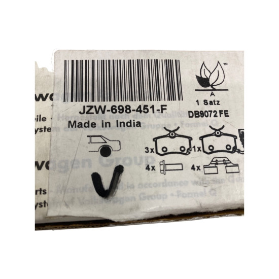 Set placute frana, frana disc fata VW POLO (9N_) [ 2001 - 2012 ] VAG JZW698451F
