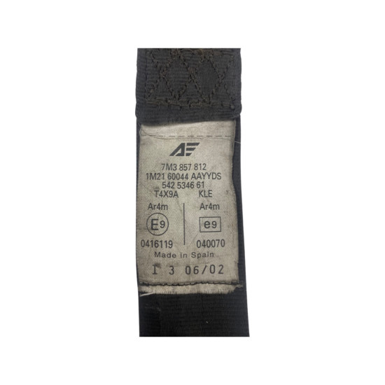 Centura de siguranta Dreapta fata  VOLKSWAGEN SHARAN (7M8, 7M9, 7M6) [ 1995 - 2010 ] OEM 7M3857812