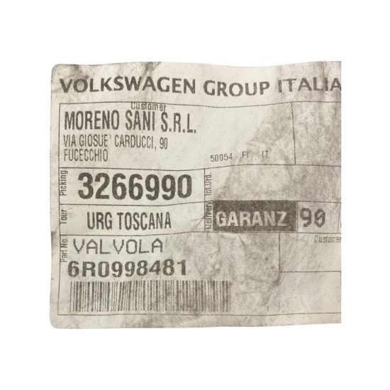 Supapa, reglare VOLKSWAGEN POLO (6R, 6C) [ 2009 - > ] OEM 6R0998481 / 6R0 998 481