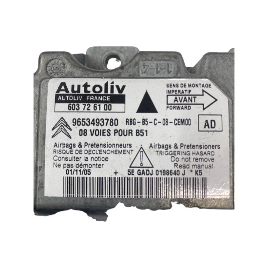 Calculator airbag CITROËN C4 I (LC_) [ 2004 - 2013 ] OEM 9653493780