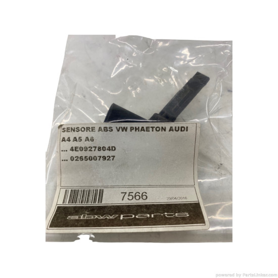 Senzor abs AUDI A6/S6 III Saloon (4F2, C6) [ 2004 - 2011 ], AUDI A5/S5 (8T3) [ 2007 - 2017 ], AUDI A4 Convertible (8H7, B6, 8HE, B7) [ 2002 - 2009 ] BOSCH 0265007927 OEM 4E0927804D