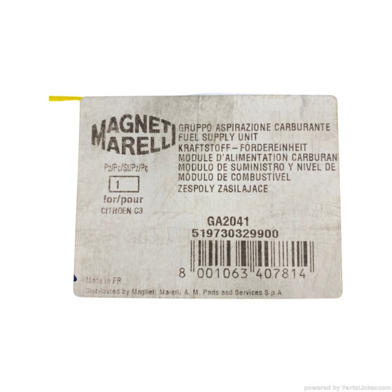 Pompa combustibil 1.1/1.4/1.6 Benzina CITROËN C3 I (FC_, FN_) [ 2002 - > ] Magneti Marelli 519730329900 OEM 9659874980