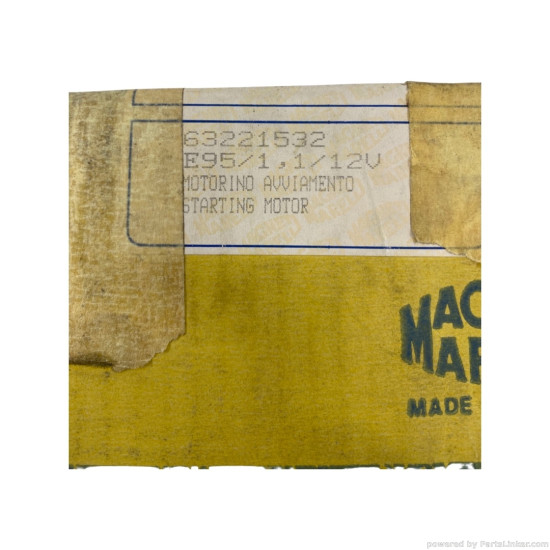 Electromotor 1.3/1.4/1.6 Benzina LANCIA DELTA I (831_) [ 1979 - 1994 ], FIAT PUNTO (176_) [ 1993 - 1999 ], FIAT RITMO (138_) [ 1978 - 1988 ], FIAT REGATA (138_) [ 1983 - 1995 ] Magneti Marelli 63221532 OEM 63221532