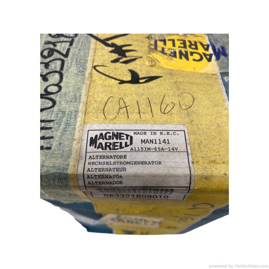 Alternator LANCIA Y (840_) [ 1995 - 2003 ], FIAT PUNTO (188_) [ 1999 - 2012 ], FIAT BRAVA (182) [ 1995 - 2003 ], FIAT DUCATO Box (230) [ 1994 - 2005 ] Magneti Marelli 063321809010