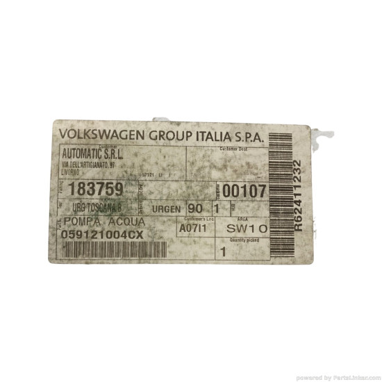 Pompa de apa AUDI A8 Saloon (4D2, 4D8) [ 1994 - 2005 ], AUDI A4 Saloon (8D2, B5) [ 1994 - 2001 ], VOLKSWAGEN PASSAT (3B2) [ 1996 - 2001 ] VAG OEM 059121004CX