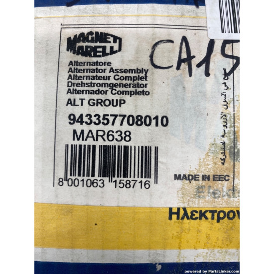 Alternator SCANIA 2 - series [ 1980 - 1998 ], RENAULT TRUCKS Midliner [ 1982 - 2000 ] Magneti Marelli 943357708010