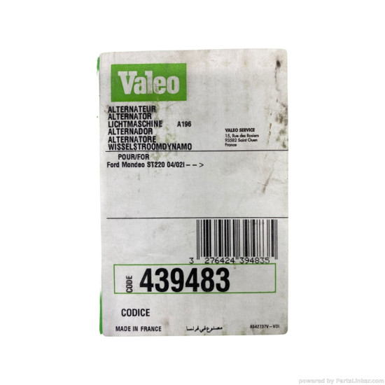 Alternator ST 3.0 Benzina FORD MONDEO III (B5Y) [ 2000 - 2007 ] ST220 (MEBA) 166KW|226HP Valeo 439483