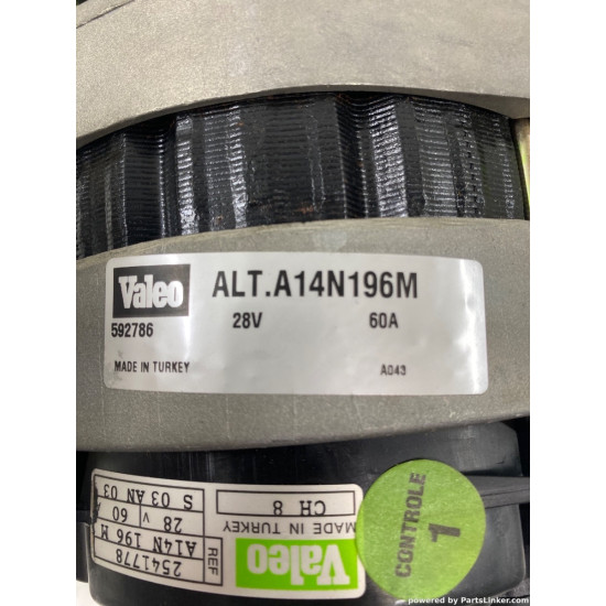 Alternator RENAULT TRUCKS Manager [ 1991 - 1996 ], RENAULT TRUCKS Kerax [ 1997 - > ] Valeo 592786