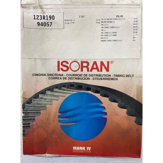 Curea distributie 1.4/2.0/2.3 Benzina FIAT 131 (131) [ 1974 - 1987 ], VOLVO 340-360 (343, 345) [ 1975 - 1991 ] ISORAN 123R190 OEM 463377