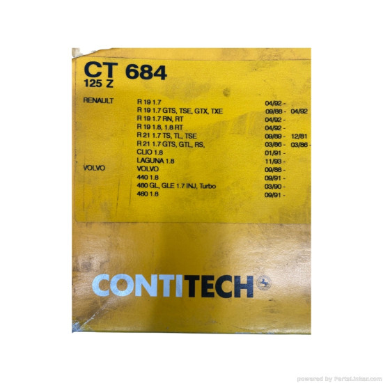 Curea distributie 1.7/1.8 Benzina RENAULT TRAFIC Box (TXX) [ 1989 - 2001 ], VOLVO 440 K (445) [ 1988 - 1996 ] Contitech CT684 OEM 7700725577