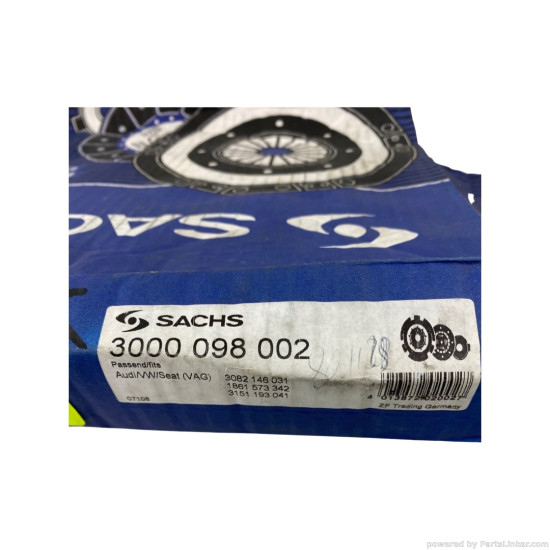 Kit ambreiaj 1.8 Benzina AUDI 80 II (80, 82, B1) [ 1972 - 1978 ], VOLKSWAGEN SANTANA (32B) [ 1981 - 1985 ] SACHS 3000 098 002