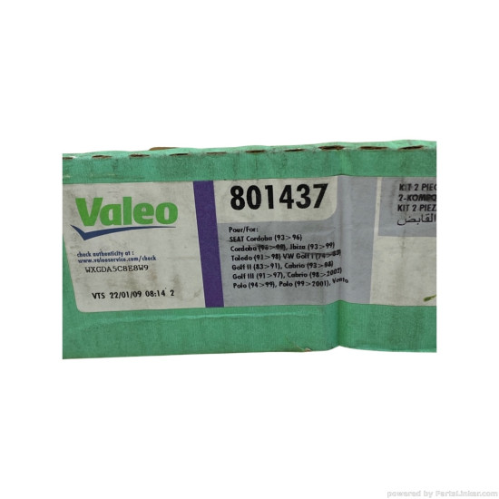 Kit ambreiaj 1.8 Benzina SEAT IBIZA II (6K1) [ 1993 - 2002 ], SEAT CORDOBA (6K1, 6K2) [ 1993 - 2002 ], SEAT TOLEDO I (1L) [ 1991 - 1999 ], VOLKSWAGEN POLO Van (6V5) [ 1996 - 2001 ], VOLKSWAGEN GOLF III Cabriolet (1E7) [ 1993 - 1998 ] Valeo 801437