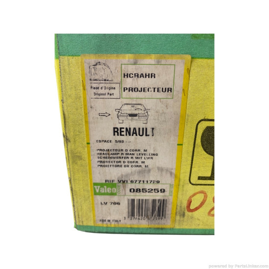 Far Dreapta RENAULT ESPACE II (J/S63_) [ 1991 - 1997 ] Valeo 085259 OEM 6025170804