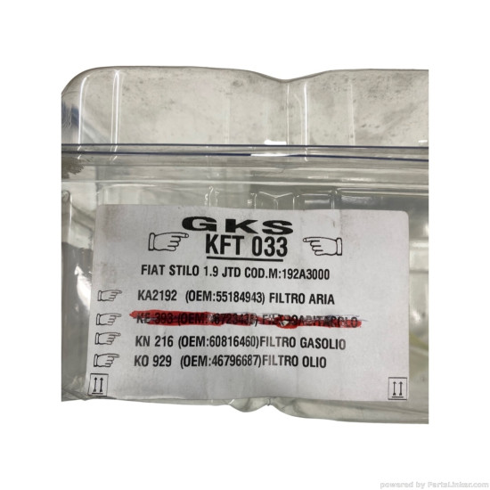 Set filtru aer, combustibil, ulei 1.9 JTD FIAT STILO (192_) [ 2001 - 2010 ] GKS KFT033