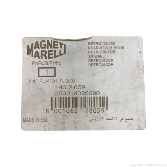 Oglinda retrovizoare Dreapta FIAT PUNTO (188_) [ 1999 - 2012 ] Magneti Marelli 350314026690 OEM 735341144
