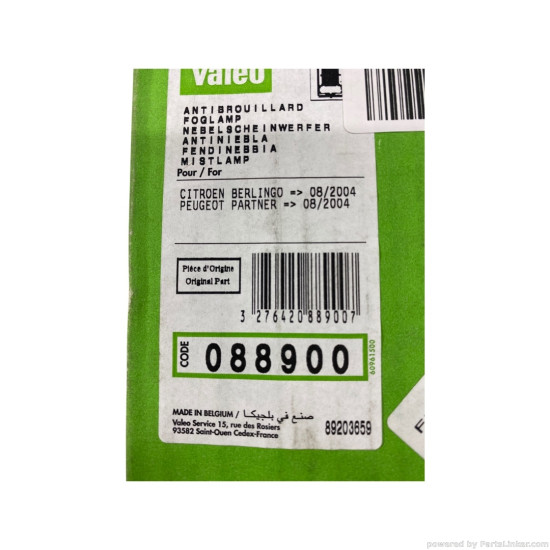 Proiector PEUGEOT PARTNER Box (5) [ 1996 - 2015 ], CITROËN BERLINGO Box (M_) [ 1996 - 2011 ] Valeo 088900 OEM 6208-E2