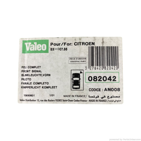 Semnalizare, elemente Dreapta CITROËN BX (XB-_) [ 1982 - 1994 ] Valeo 082042 OEM 6303-36