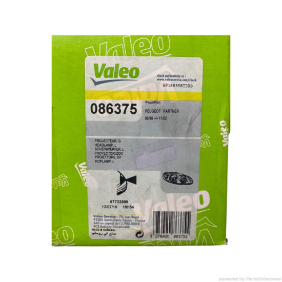 Far Stanga PEUGEOT PARTNER Combispace (5F) [ 1996 - 2015 ], PEUGEOT PARTNER Box (5) [ 1996 - 2015 ] Valeo 086375 OEM 6204-P8