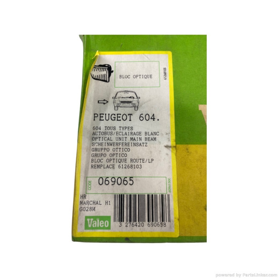 Far Dreapta PEUGEOT 604 (561A_) [ 1975 - 1987 ] Valeo 069065 OEM 6210-15