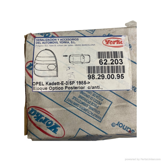 Stop/Lampa spate Stanga OPEL KADETT E Convertible (43B_, T85) [ 1986 - 1993 ] YORK 98290095 OEM 1223061