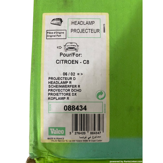 Far Dreapta CITROËN C8 (EA_, EB_) [ 2002 - > ] Valeo 088434 OEM 6206-15