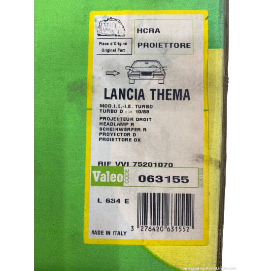 Far Dreapta LANCIA THEMA (834_) [ 1984 - 1994 ] Valeo 063155 OEM 82407601