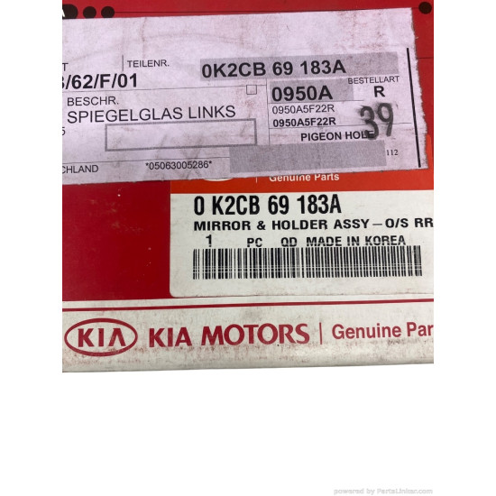 Sticla oglinda Stanga KIA CARENS I (FC) [ 1999 - 2002 ] KIA 0K2CB69183A