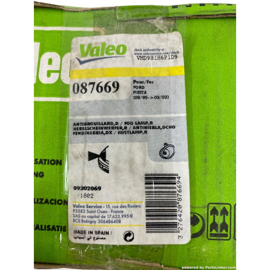 Proiector ceata Dreapta FORD FIESTA IV (JA_, JB_) [ 1995 - 2002 ] Valeo 087669 OEM 1100149