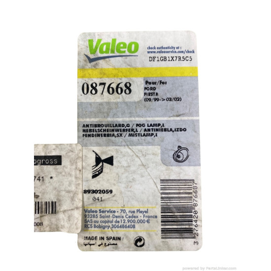 Proiector ceata Stanga FORD FIESTA IV (JA_, JB_) [ 1995 - 2002 ] Valeo 087668 OEM 1104946