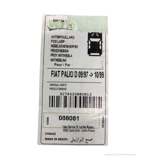 Proiector ceata Dreapta FIAT PALIO (178BX) [ 1996 - > ] Valeo 088081 OEM 46419123