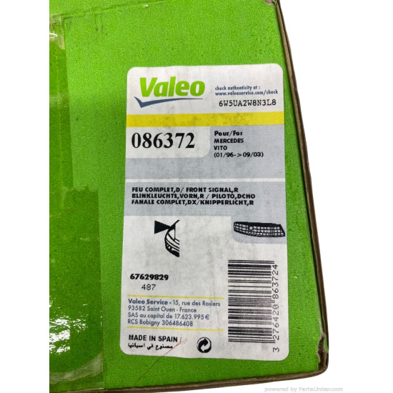 Semnalizare, elemente Dreapta MERCEDES-BENZ VITO Box (638) [ 1997 - 2003 ] Valeo 086372 OEM 6388200121