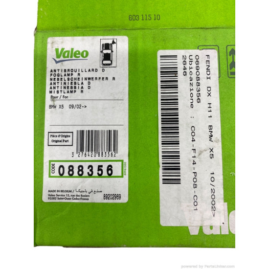 Proiector ceata Dreapta BMW X5 (E53) [ 2000 - 2007 ] Valeo 088356 OEM 63 17 6 920 886