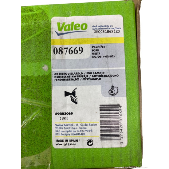 Proiector ceata Dreapta FORD FIESTA IV (JA_, JB_) [ 1995 - 2002 ] Valeo 087669 OEM 1100149