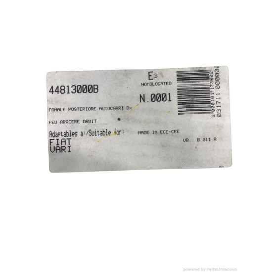 Stop/Lampa spate FIAT 600 [ 1955 - 1971 ] 44101522 OEM 44813150/ 44101522