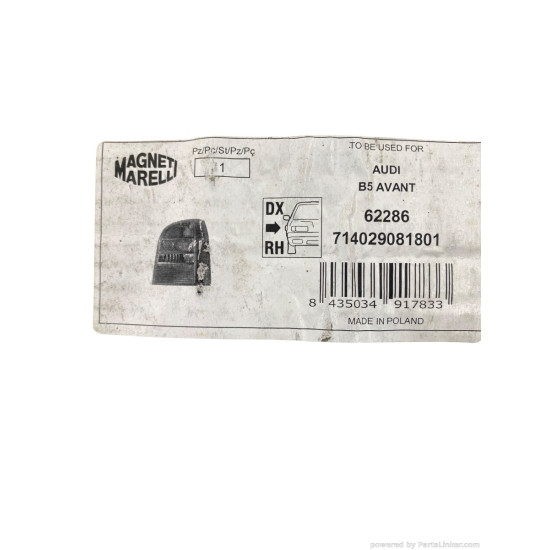 Stop/Lampa spate Dreapta AUDI A4 Avant (8D5, B5) [ 1994 - 2001 ], AUDI A6 II Avant (4B5, 4B6, C5) [ 1997 - 2005 ] Magneti Marelli 714029081801 OEM 8D9945112