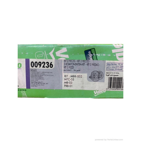 Kit ambreiaj 1.6 Benzina PROTON PERSONA 400 (C9_S) [ 1994 - 2008 ], MITSUBISHI CORDIA (A21_A, AB, AC) [ 1982 - 1989 ], MITSUBISHI COLT I (A15_A) [ 1978 - 1984 ] Valeo 009236