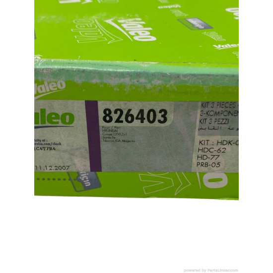 Kit ambreiaj 2.0/2.4/2.5/2.7 Benzina KIA MAGENTIS (GD, MS) [ 2001 - > ], HYUNDAI SANTA FE I (SM) [ 2000 - 2006 ], HYUNDAI SONATA IV (EF) [ 1998 - 2005 ] Valeo 826403 OEM 41200-3A200